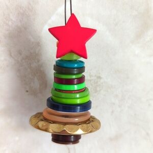 Handmade Christmas Tree Button Ornament for the holiday season 🎄